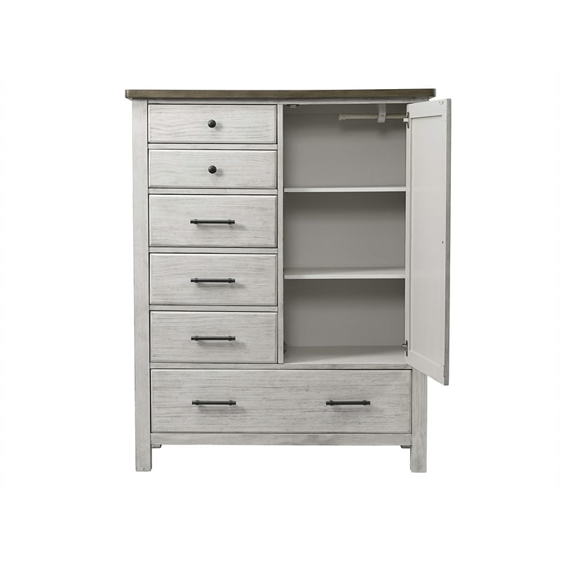 Bowery Hill Contemporary Wood Chifferobe in Weathered Washed Sierra