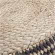 Bowery Hill Contemporary Boho Round Braided Pouf in Natural Jute