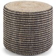 Bowery Hill Contemporary Boho Round Braided Pouf in Natural Jute
