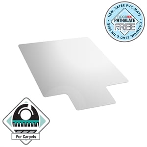 Bowery Hill Contemporary 53&quot x 45&quot PVC Lipped Chair Mat in Clear