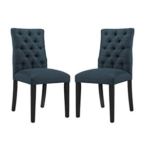 Bowery Hill 21. 5&quot Modern Style Fabric Dining Chair in Azure Blue (Set of 2)