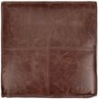 Bowery Hill Contemporary Boho Square Pouf in Brown Genuine Leather