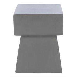 Bowery Hill 18. 1&quot Modern Concrete Indoor/Outdoor Accent Table in Dark Gray