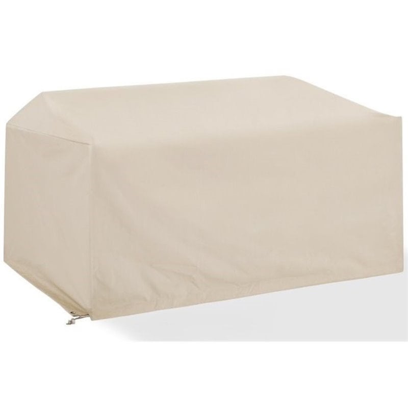 Bowery Hill Polyester Fabric Outdoor Loveseat Cover in Tan Finish