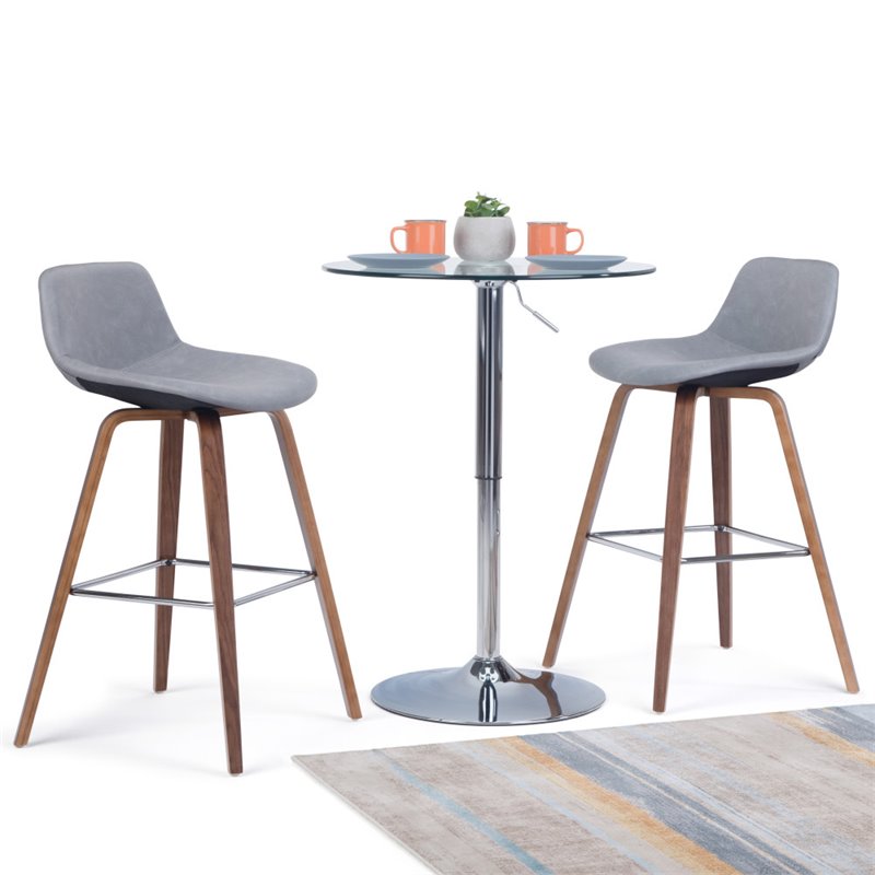 Bowery Hill 28 inch Counter/Bar Height Stool (Set of 2) in Stone Gray