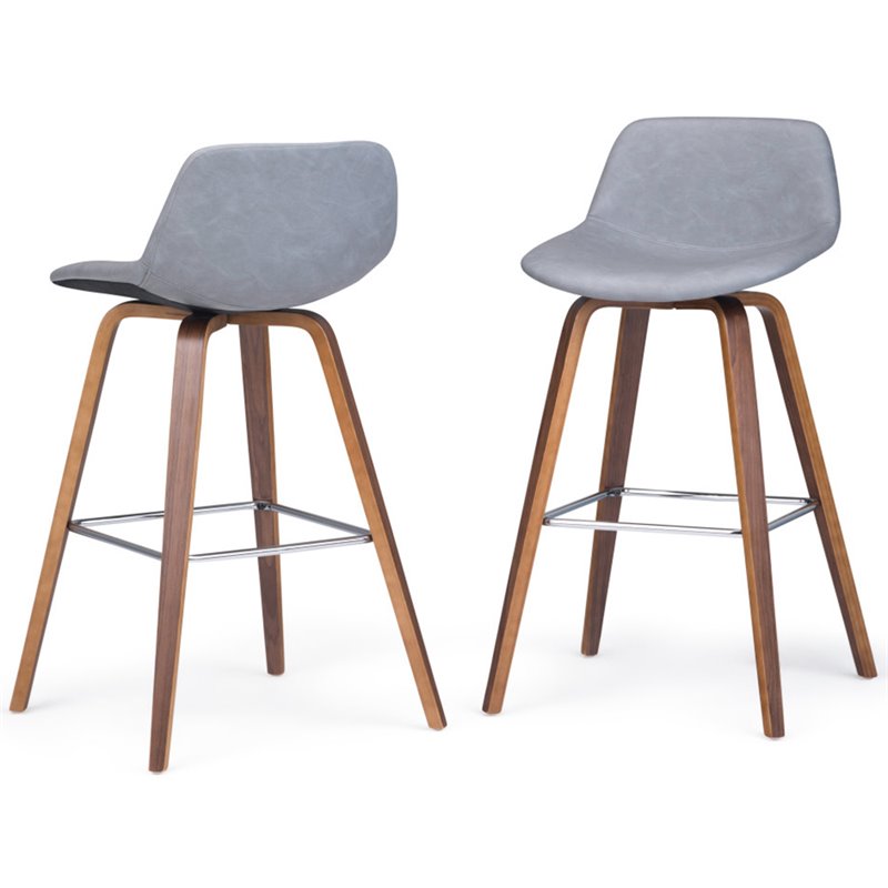 Bowery Hill 28 inch Counter/Bar Height Stool (Set of 2) in Stone Gray