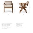 Bowery Hill Cream Fabric Wrap Medium Brown Wooden Frame Dining Chair