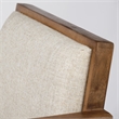 Bowery Hill Cream Fabric Wrap Medium Brown Wooden Frame Dining Chair