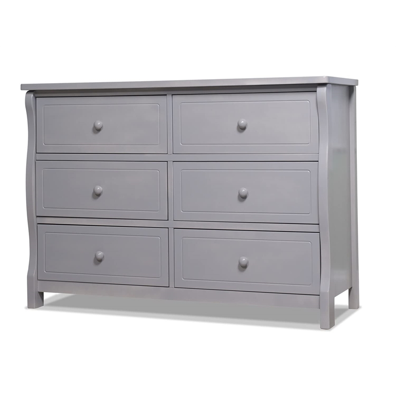 Bowery Hill Contemporary Double Dresser in Weathered Gray Finish