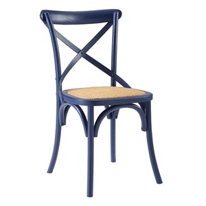 Bowery Hill 34. 5&quot Modern Wood Dining Side Chair in Midnight Blue