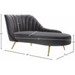 Bowery Hill Contemporary Upholstered Velvet Chaise in Gray Finish