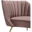 Bowery Hill Contemporary Upholstered Velvet Chaise in Pink Finish
