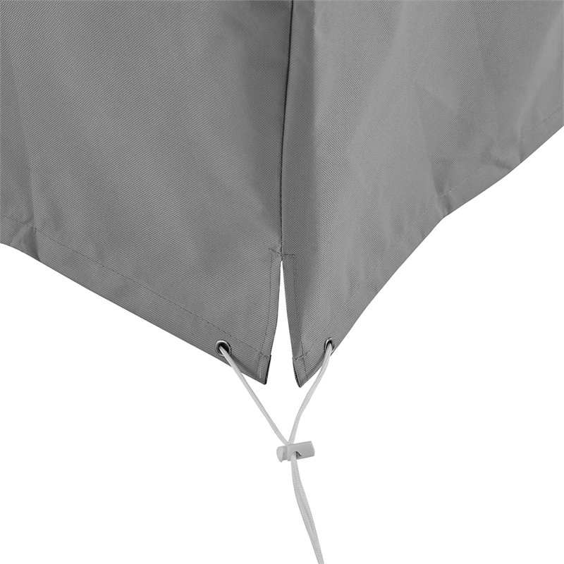 Bowery Hill Contemporary Patio Polyester Fabric Chair Cover in Gray