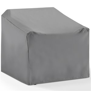 Bowery Hill Contemporary Patio Polyester Fabric Chair Cover in Gray