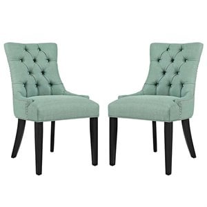 Bowery Hill 20. 5&quot Tufted Fabric Dining Side Chair in Laguna Green (Set of 2)