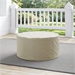 Bowery Hill Contemporary Fabric Round Patio Coffee Table Cover in Tan