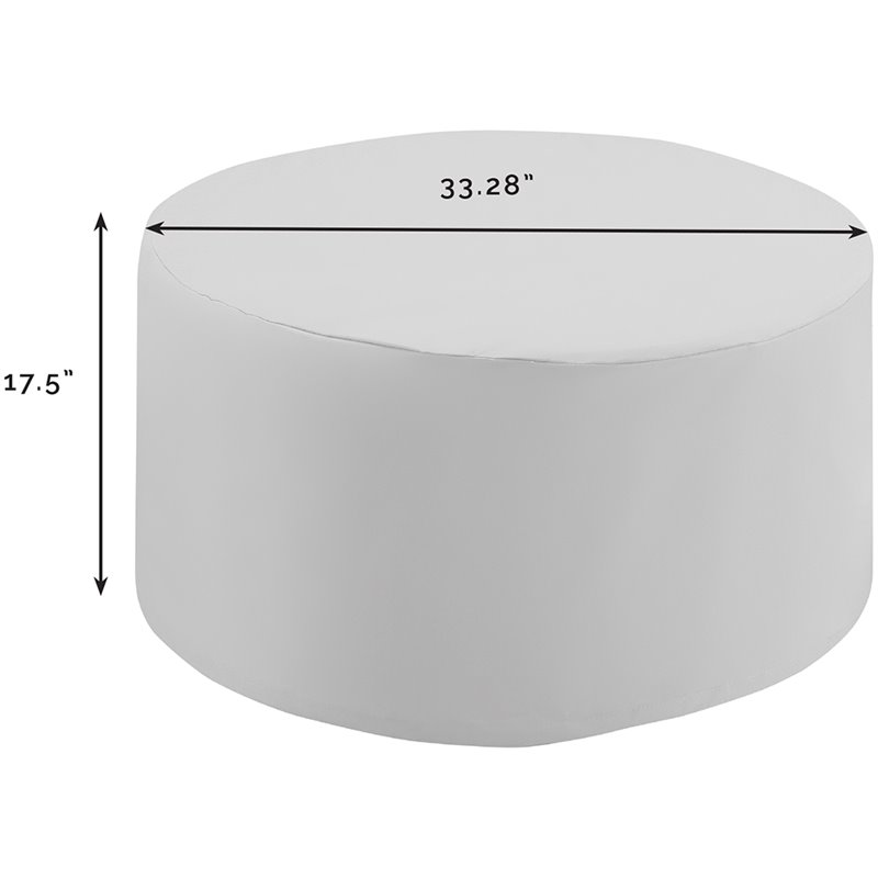 Bowery Hill Contemporary Fabric Round Patio Coffee Table Cover in Tan