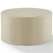 Bowery Hill Contemporary Fabric Round Patio Coffee Table Cover in Tan