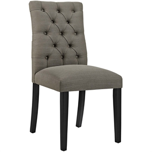 Bowery Hill 21. 5&quot Button Tufted Polyester Fabric Dining Chair in Granite Gray