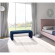 Bowery Hill Contemporary Upholstered Velvet Bench in Navy Finish