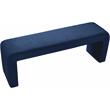 Bowery Hill Contemporary Upholstered Velvet Bench in Navy Finish