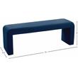 Bowery Hill Contemporary Upholstered Velvet Bench in Navy Finish
