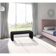 Bowery Hill Contemporary Upholstered Velvet Bench in Black Finish