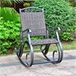 Bowery Hill Contemporary Resin Wicker Aluminum Porch Rocker in Brown