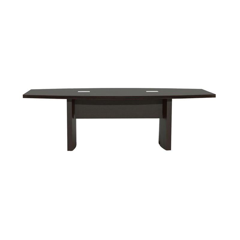 Bowery Hill 8' Boat Shaped Conference Table with Slab Base in Mocha