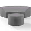 Bowery Hill 2 Piece Patio Vinyl Sectional Sofa Cover Set in Gray