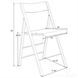 Bowery Hill Modern Acrylic Chrome Dining Folding Chair in Red