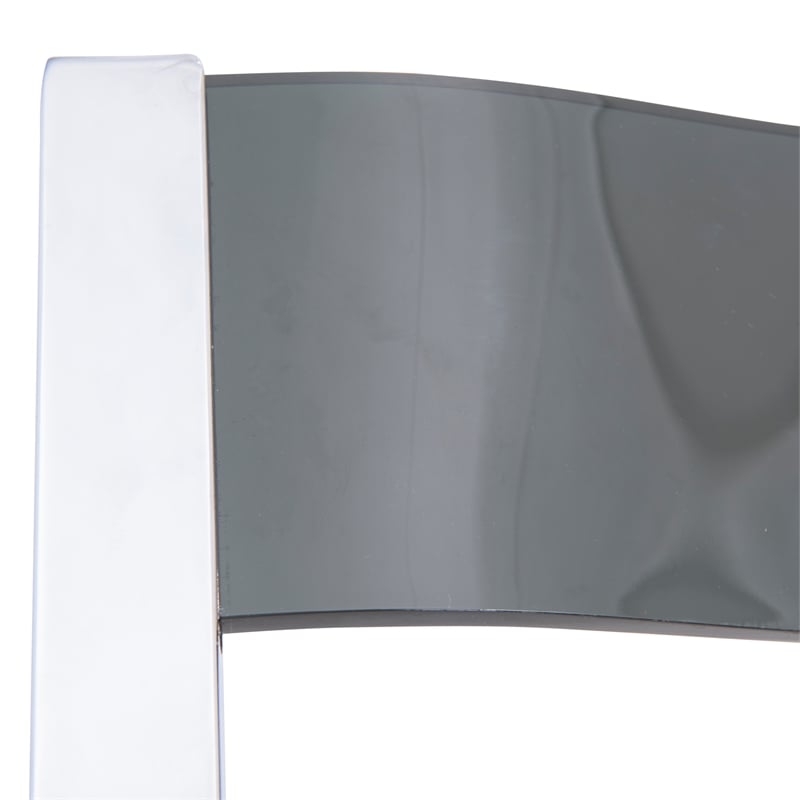 Bowery Hill Modern Acrylic Chrome Dining Folding Chair in Black Set of 4