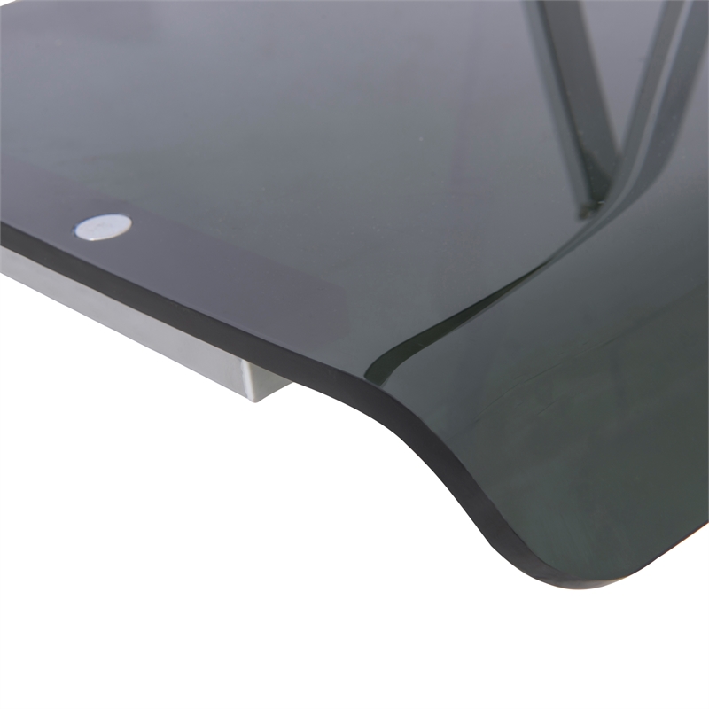 Bowery Hill Modern Acrylic Chrome Dining Folding Chair in Black Set of 4