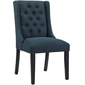 Bowery Hill 19. 5&quot Button Tufted Polyester Fabric Dining Chair in Azure Blue