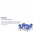 Bowery Hill 5 Piece Square Adjustable Activity Table Set in Blue