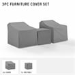 Bowery Hill 3 Piece Patio Vinyl Conversation Cover Set in Gray