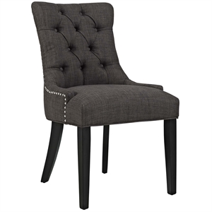 Bowery Hill 20. 5&quot Tufted Fabric and Solid Wood Dining Chair in Brown