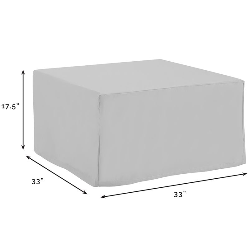 Bowery Hill Contemporary 3 Piece Patio Vinyl Sofa Cover Set in Gray