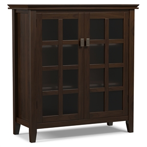Bowery Hill Wood 38&quot Transitional Medium Cabinet in Tobacco Brown