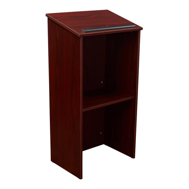 Bowery Hill Contemporary Wood Full Floor Lectern in Mahogany