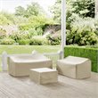 Bowery Hill Contemporary 3 Piece Outdoor Vinyl Sofa Cover Set in Tan