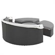 Bowery Hill Aluminum Rattan Fabric Patio Daybed in Canvas/Gray