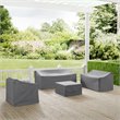 Bowery Hill Contemporary 4 Piece Patio Vinyl Sofa Cover Set in Gray