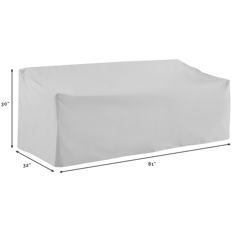 Bowery Hill Contemporary 4 Piece Patio Vinyl Sofa Cover Set in Gray