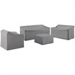 Bowery Hill Contemporary 4 Piece Patio Vinyl Sofa Cover Set in Gray