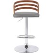Bowery Hill Adjustable Metal & Faux Leather Bar Stool in Gray/Chrome