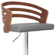 Bowery Hill Adjustable Metal & Faux Leather Bar Stool in Gray/Chrome