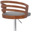 Bowery Hill Adjustable Metal & Faux Leather Bar Stool in Gray/Chrome