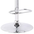 Bowery Hill Adjustable Metal & Faux Leather Bar Stool in Gray/Chrome