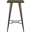 Bowery Hill Contemporary Steel Metal Bar Table in Brown Finish